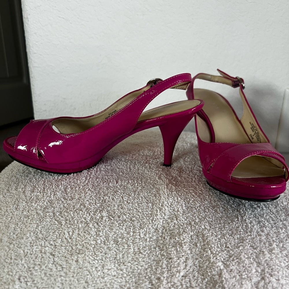 Nine West Fuchsia Slingback Heels